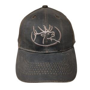 RMEF Snapback Hat Brown One Size Adjustable Embroidered Vented Holes 6 Panel